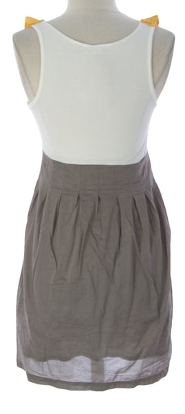 PRIORITIES Women's White/Grey Slveless Above-Knee Dress #41639 $123 NEW