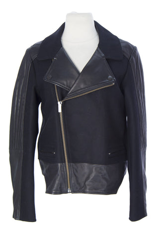 SURFACE TO AIR Women's Black Leather Trim Gry Jacket $720 NEW