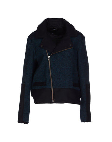 SURFACE TO AIR Women's Petrol Blue Tweed Gry Jacket $720 NEW