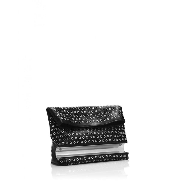 Tamara Mellon Black Grommet Dazzle Clutch Hand bag $1,395 NEW