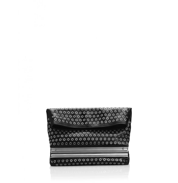 Tamara Mellon Black Grommet Dazzle Clutch Hand bag $1,395 NEW