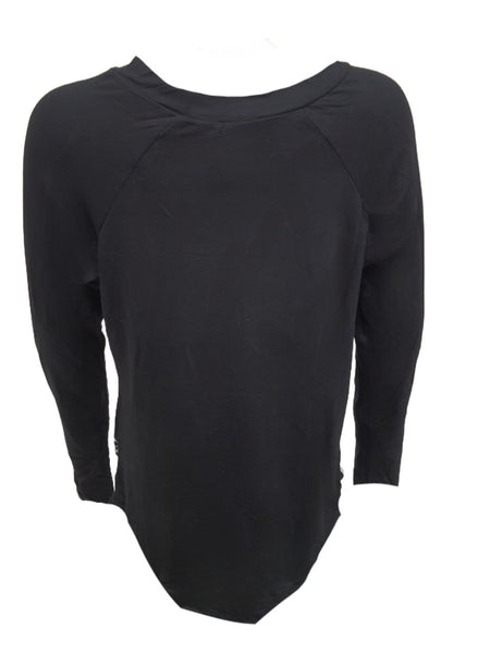 TEREZ Girl's Black Glitter Burger Long Sleeve Shirt #322037748 NWT