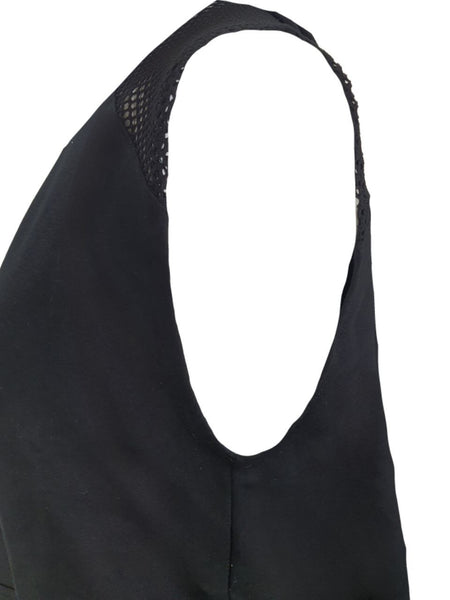 TEREZ Women's Black Sleeveless V-Neck Hoodie #23998368 Medium NWT