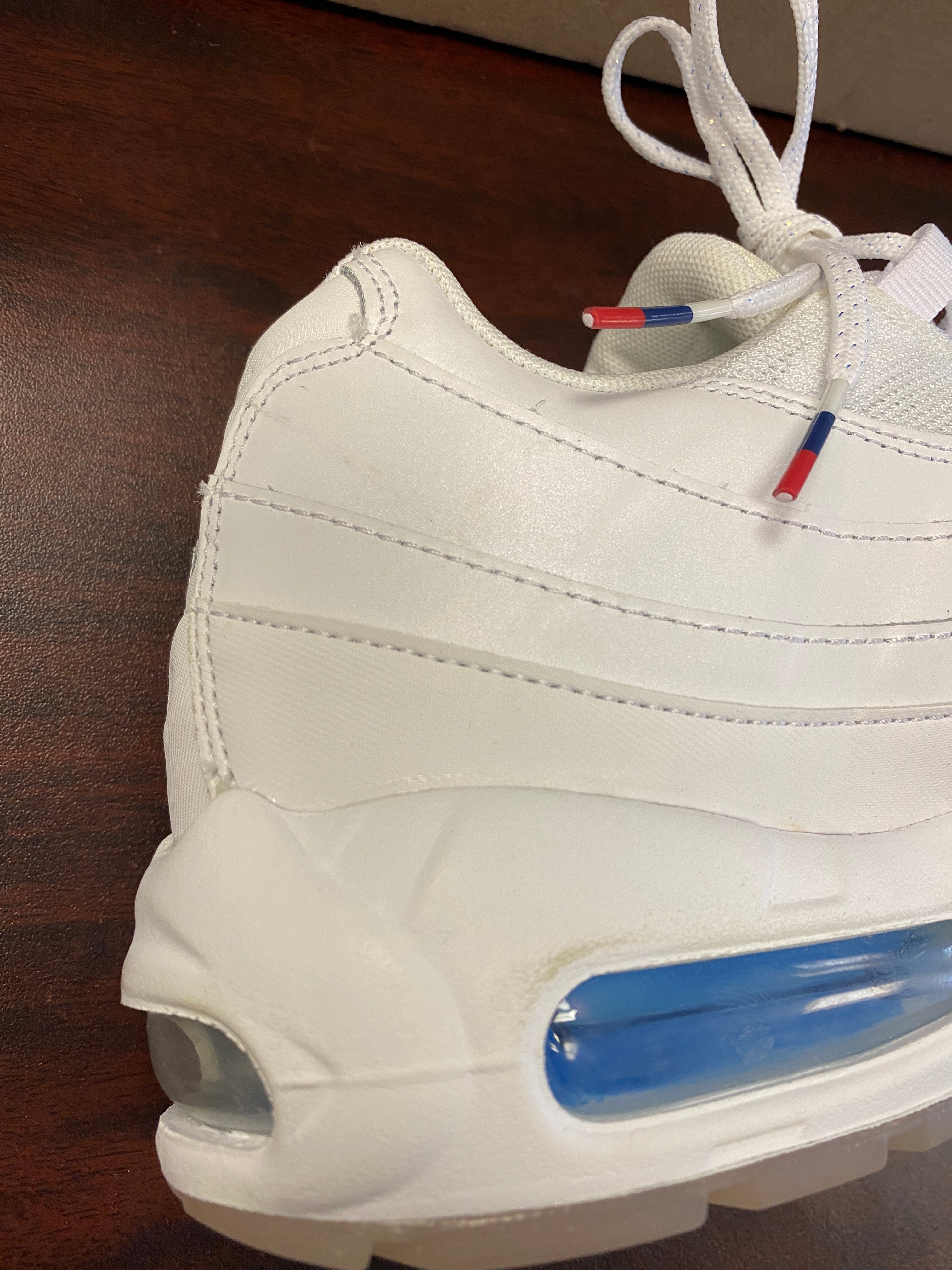 NIKE Men's White/Metallic Silver/Photo Blue USA Air Max 95 #AQ7981