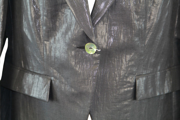 MODYVA Women's Glossy One Button Blazer 25480