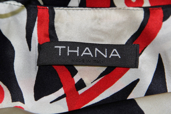 THANA Womens Multi-Color Floral Drape Neck Sleeveless Silk Top IT Sz 44 NWT