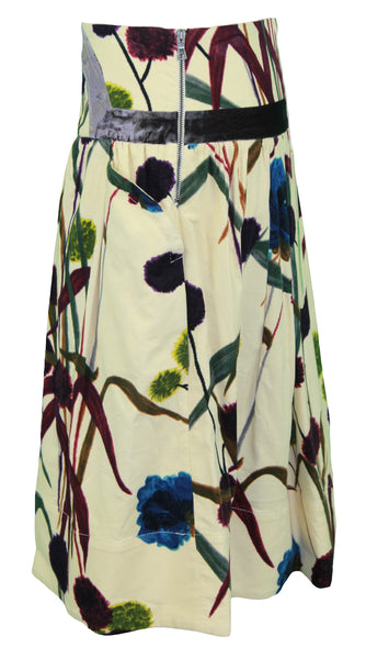 ISOLA MARRAS Women's Multi-Color Corduroy Knee Length Skirt US Sz 26 NWT