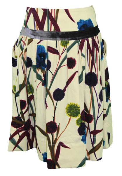 ISOLA MARRAS Women's Multi-Color Corduroy Knee Length Skirt US Sz 26 NWT