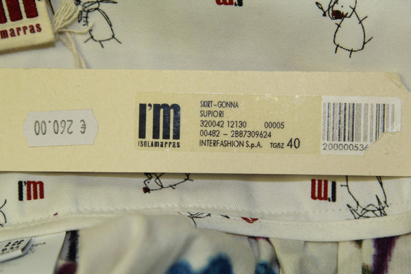 ISOLA MARRAS Women's Multi-Color Corduroy Knee Length Skirt US Sz 26 NWT