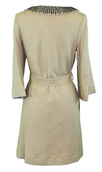 ELIZABETH MCKAY Gold Removable Beaded Collar Sunday Jacket 6062 $320 NWT