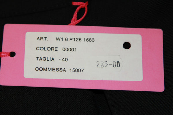 CLIPS Women's Black Belted Ruffle Front Straight Skirt IT Sz 40 NWT