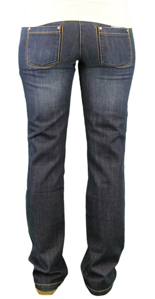 9 Fashion Maternity Santi Indigo Full-Panel Jeans Sz S $119 NWT