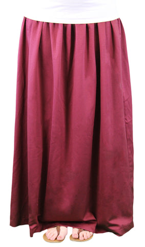 9 FASHION Maternity Orina Wine Satin Finish Maxi Skirt Sz S $79 NWT