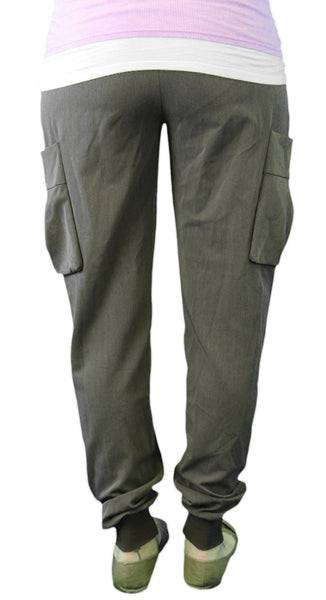 9 FASHION Maternity Tondo Brown Melange Full-Panel Pants Sz S $124 NWT