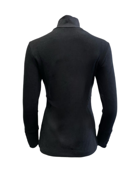 ELIZABETH MCKAY Black Button Embellished Riley Turtleneck 7073 $215 NWT