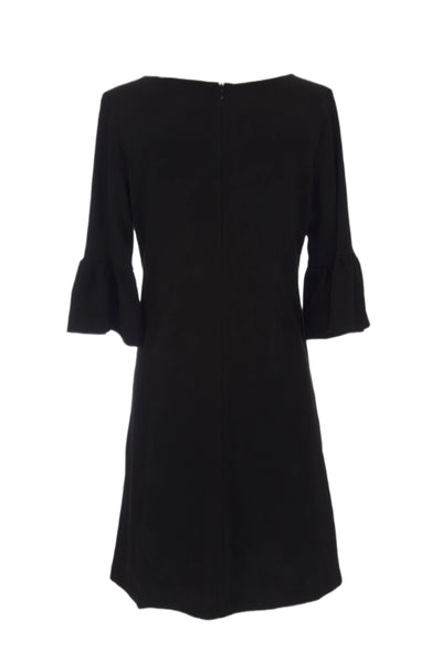 ELIZABETH MCKAY Belle Du Jour Black 3/4 Sleeve Shift Dress 5016 Sz L $265 NWT