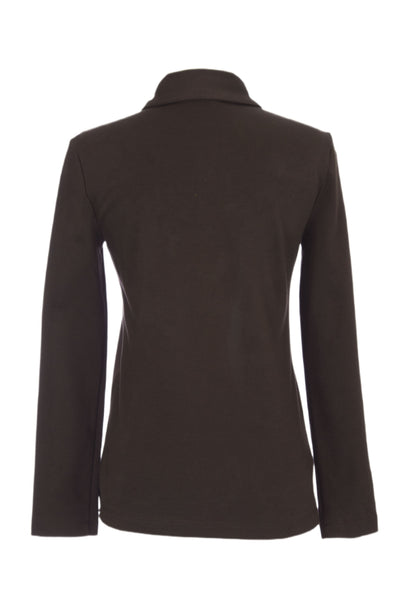 Elizabeth Mckay Women's Long Sleeve JoJo Polo X-Small Chocolate