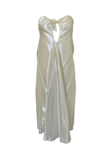 ANNE LEMAN Womens Silver/Lemon Yellow Strapless St. Barth's Dress 99940 O/S
