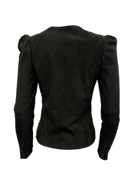 Winter Kate January Sage Suede Leather Jacket w/ Button Cuffs NRJ7 $495