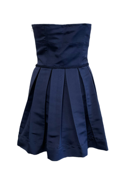 ANNE LEMAN Women's Navy Strapless Pleated Fabiola Dress SP91DR14 $548 NEW