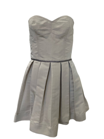 ANNE LEMAN Women's Moonstone Strapless Pleated Fabiola Dress SP91DR14 $548 NEW
