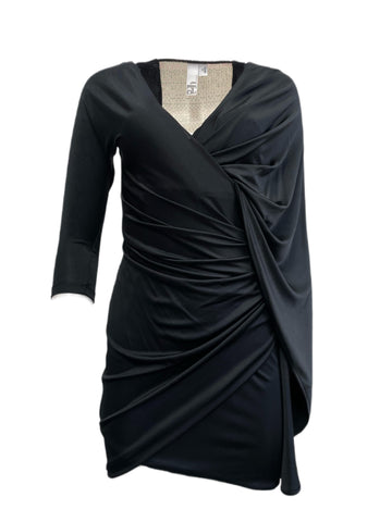 2b.RYCH Women's Black Sequin Adorned Ruched Dress 30188 Sz Extra Small $129 NEW