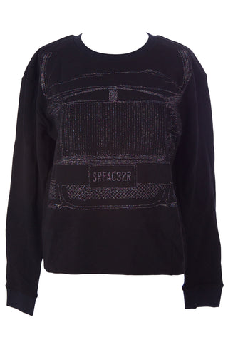 SURFACE TO AIR Women's Black Glitter Ink Sweater $260 NEW