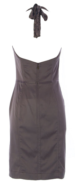 JUST CAVALLI Women's Purple Abito Halter Net Coctail Dress $990 NEW