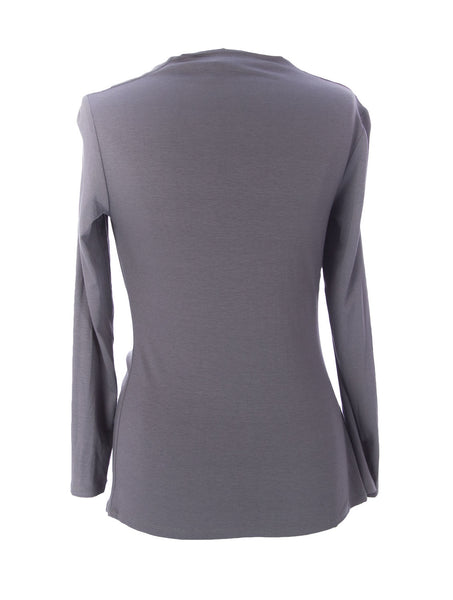 JULES & JIM Maternity Women's Graphite Cowl Neck Blouse H08240 z M $109 NEW