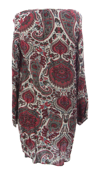 JULES & JIM Maternity Women's Multi-Color Paisley Tunic Top H13820 Sz M $109 NEW