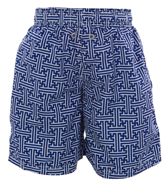 NAILA Toddler Boy's Line Printed Swim Trunks Sz 2 Years Navy