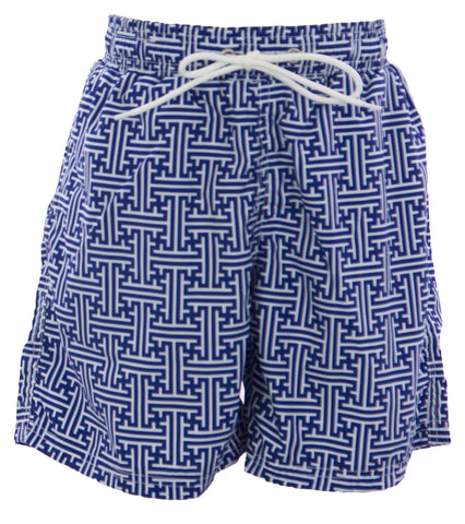 NAILA Toddler Boy's Line Printed Swim Trunks Sz 2 Years Navy