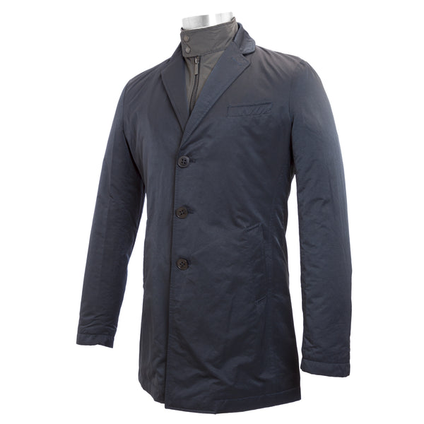 J.W. TABACCHI Navy Removable Front Lining Basic Jacket M8033N IT 48 $296 NWT