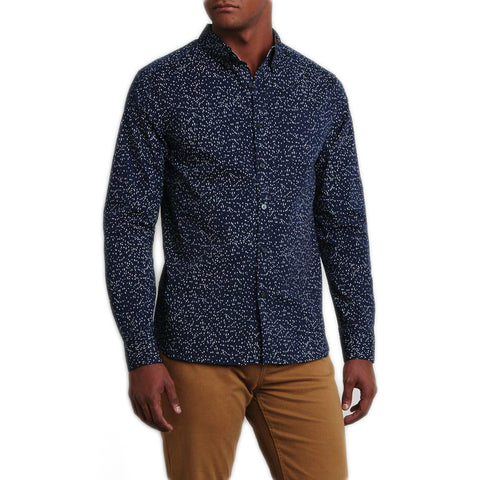 Reaction Kenneth Cole Mens Mood Indigo Combo Button Down Shirt $69 NEW
