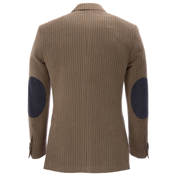 KRIZIA UOMO Brown & Navy Blue Pinstripe Soft Corduroy Blazer G90031084 $366 NWT