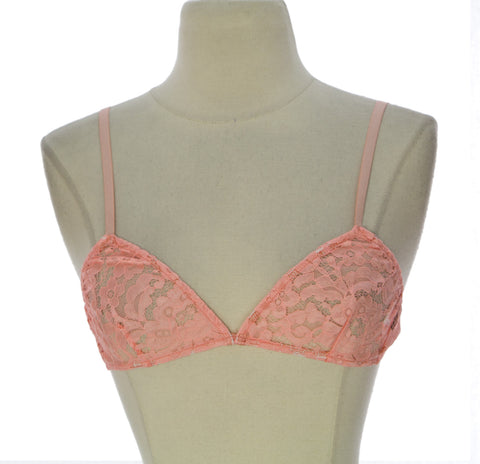 ZINKE Intimates Women's Peach Sheer Laurel Bralette Sz M $66 NEW