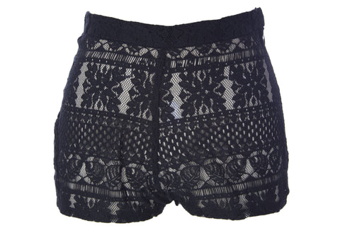 ZINKE Women's Black Cover-up Layla High Waist Lace Shorts $114 NEW