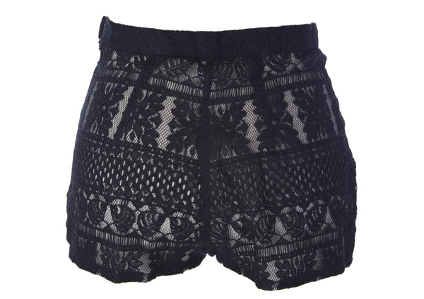ZINKE Women's Black Cover-up Layla High Waist Lace Shorts $114 NEW