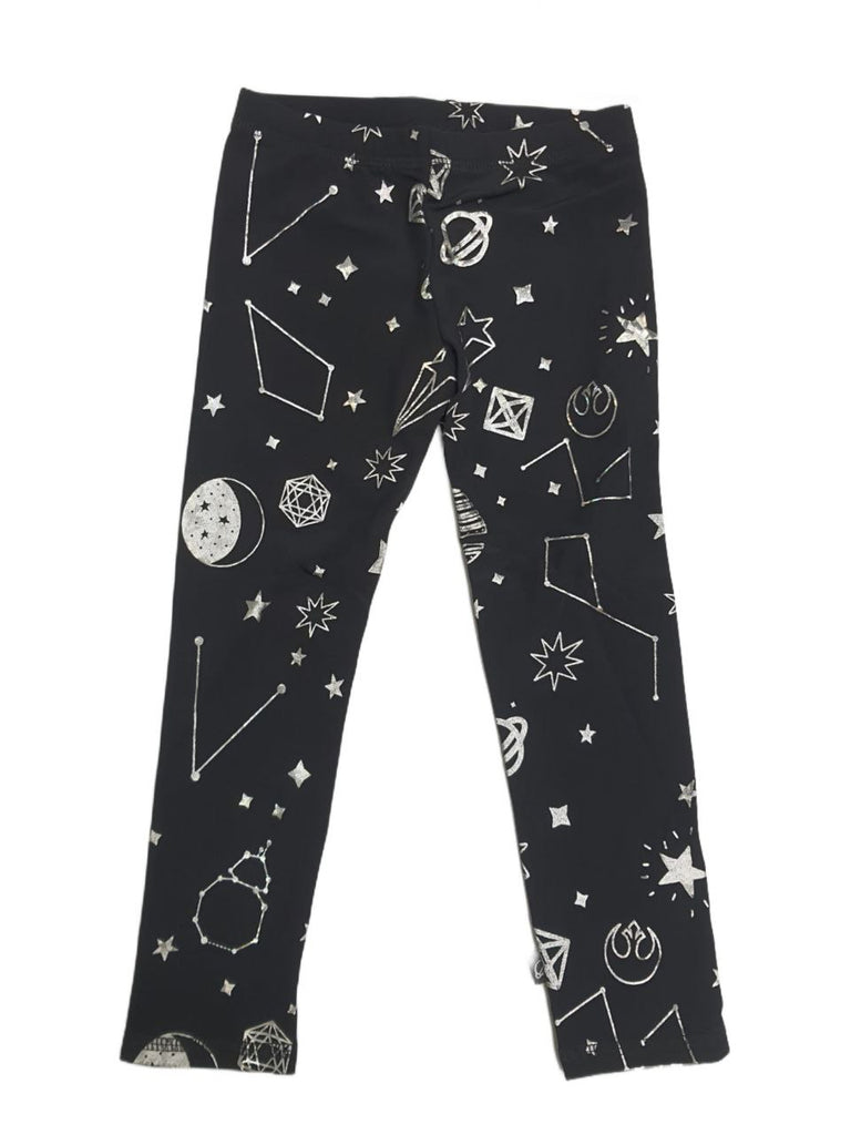 TEREZ Girl's Black Hologram Star Wars Leggings #33178034 NWT