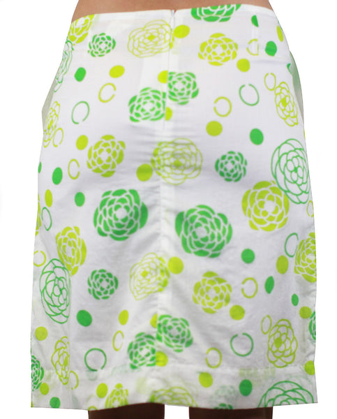 CUSTO BARCELONA Women's Lux ATM Green Floral Print Skirt 293524 $94 NWT