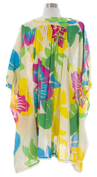 NAILA Women's Multi Floral Kaftan With Pocket MALA $130 NEW