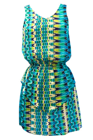 VON VONNI Women's Miami Green Sleeveless Ruffle Short Dress Sz S $179 NEW