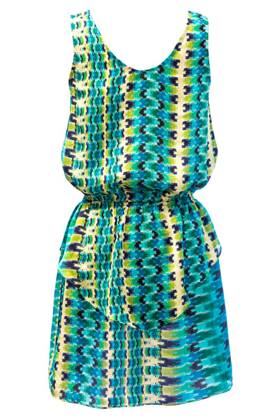 VON VONNI Women's Miami Green Sleeveless Ruffle Short Dress Sz S $179 NEW