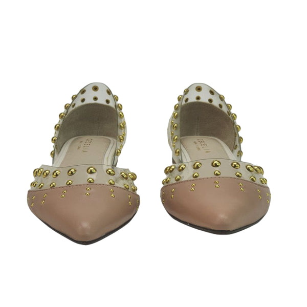 CECELIA New York Women's Bare Clear Alabaster Min Balerina Flats #QTK9528 8 NWT