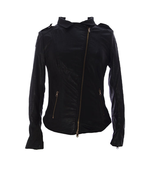 MOM2MOM Maternity Women's Black Faux Leather Jacket 11110 EU Sz 36 $225 NEW