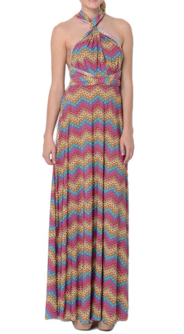 VON VONNI Women's Purple Mosaic Transformer Dress Long One Size VVL101 $120