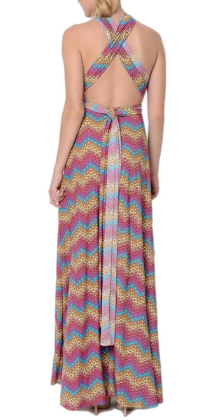 VON VONNI Women's Purple Mosaic Transformer Dress Long One Size VVL101 $120
