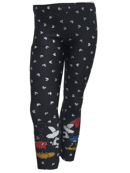 TEREZ Girl's Black Mickey And Mickey Leggings #4038692 NWT