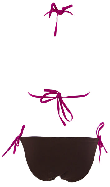 NAILA Women's Triangle Bikini Set Brown/Pink