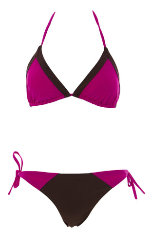 NAILA Women's Triangle Bikini Set Brown/Pink